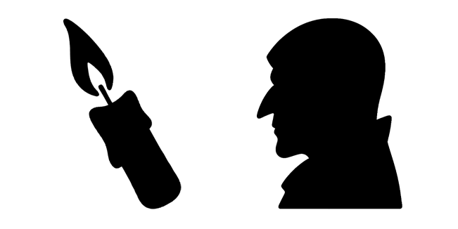 Sleek Black Candle & Vampire Silhouette Cursor