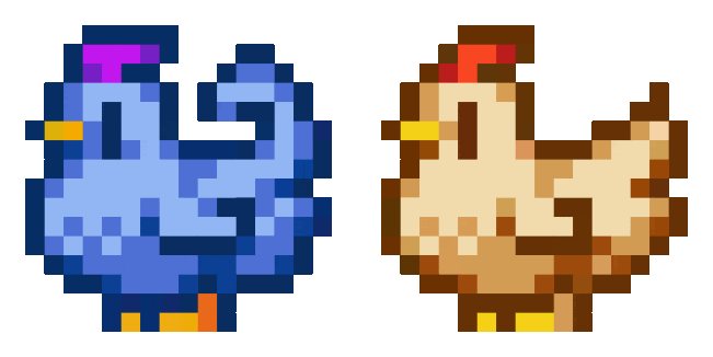 Stardew Valley Blue & White Chicken Animated Cursor