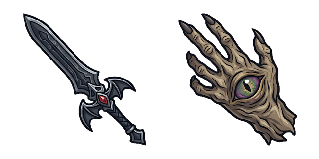 Dark Fantasy Sword & Cursed Eye Hand Cursor