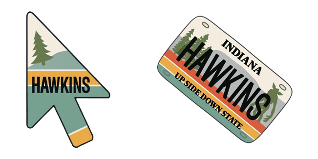 Stranger Things Hawkins License Plate Cursor