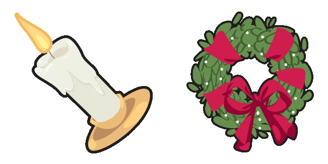 Christmas Candle & Wreath Animated Cursor
