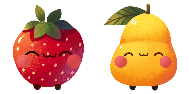 Adorable Smiling Strawberry & Pair Cursor