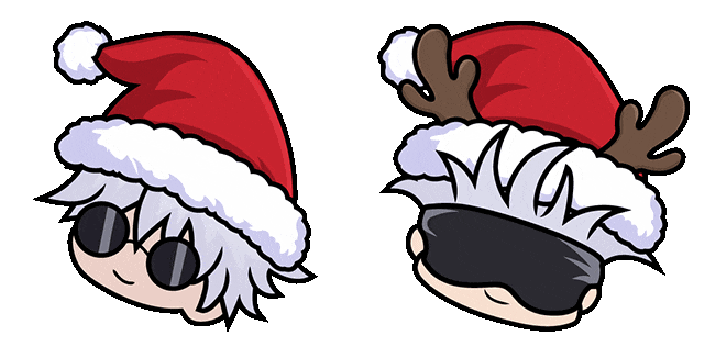 Jujutsu Kaisen Gojo in Christmas Hat Animated Cursor