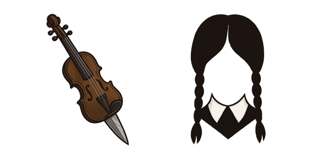 Wednesday Addams Contrabass & Braids Cursor