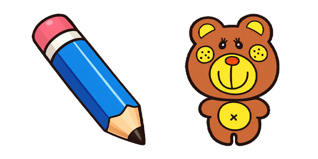 Cute Pencil & Teddy Bear Cursor