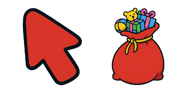 Santa Gift Bag Red Arrow Cursor