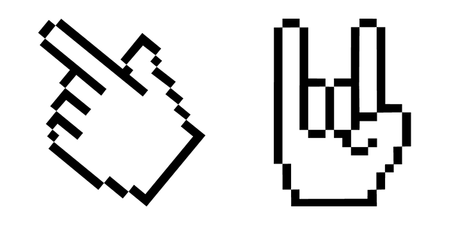 Rock On Hand Windows Pixel Animated Cursor