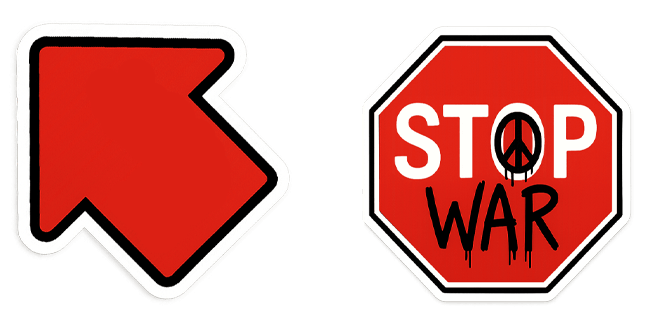 Stop War Road Sign Cursor
