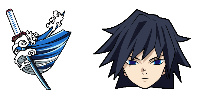 Demon Slayer Giyu Tomioka & Blue Nichirin Blade Animated Cursor