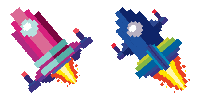 Spaceship Pixel Animated Cursor