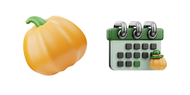 Ripe Pumpkin & Thanksgiving Calendar 3D Cursor