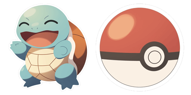 Pokemon Smiling Squirtle & Pokeball Cursor