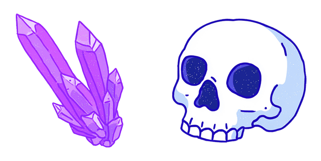 Purple Crystal & Skull Halloween Cursor
