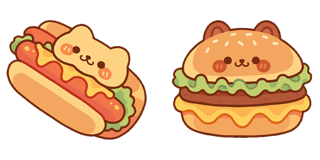 Kawaii Hot-Dog & Burger Cursor