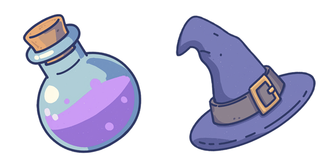 Magic Potion Bottle & Witch Hat Cursor