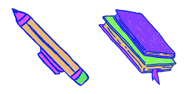 Colorful Pencil & Notebooks Cursor