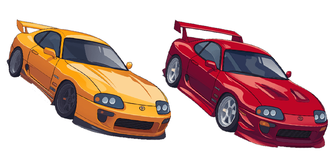 Yellow & Red Toyota Supra MK4 Cursor