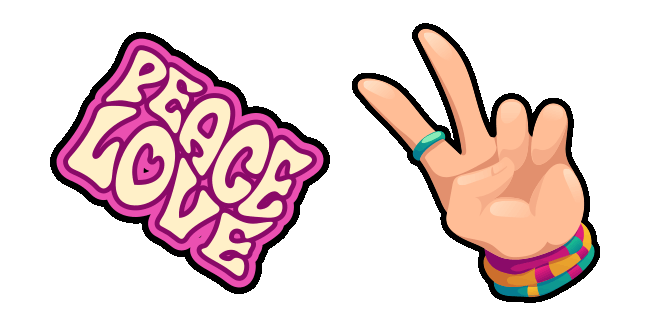 Retro Hippie Peace & Love Animated Cursor