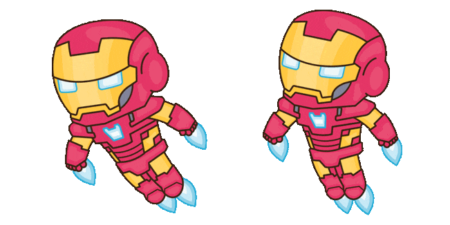 Flying Iron Man Chibi Animated Cursor