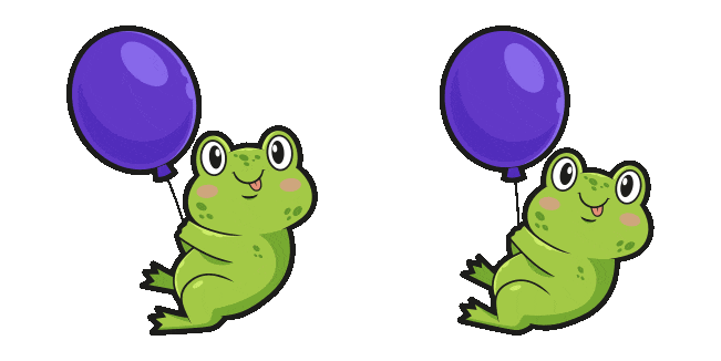 Cute Frog & Balloon Animated Cursor