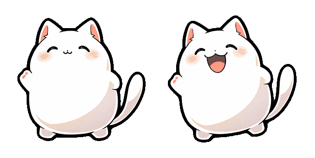 Cute White Cat Waving Paw Animated Cursor