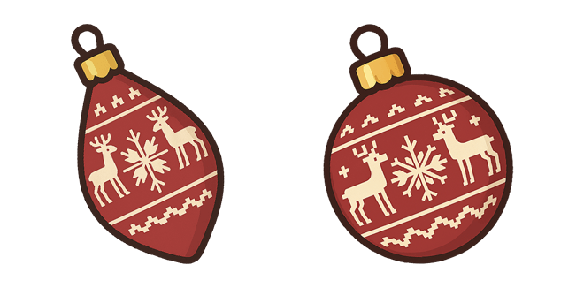 Cozy Red Reindeer Baubles Cursor