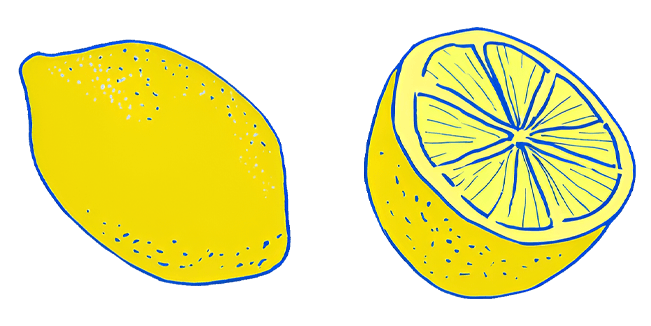 Yellow Lemon Fruit & Slice Cursor