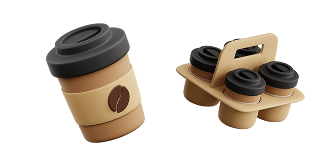 Coffee Cup & Coffee Cup Tray 3D Cursor