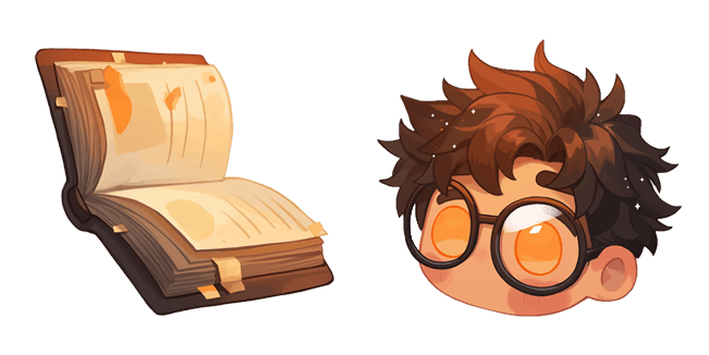 Chibi Harry Potter & Book Cursor