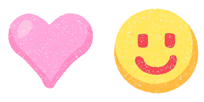 Cute Pink Heart & Happy Smiley Cursor