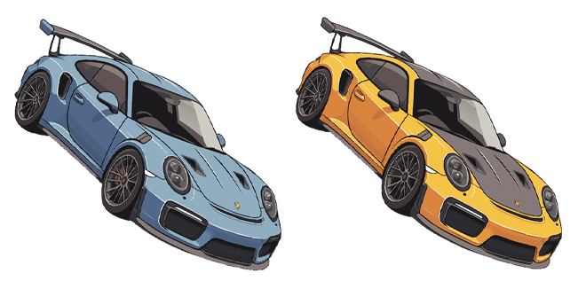 Colorful Porsche 911 Turbo Cursor