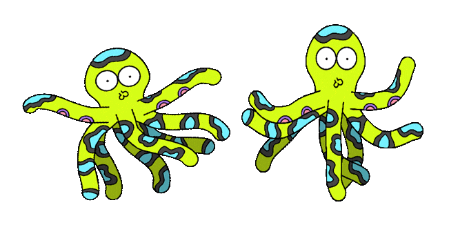 Funny Green Octopus Animated Cursor