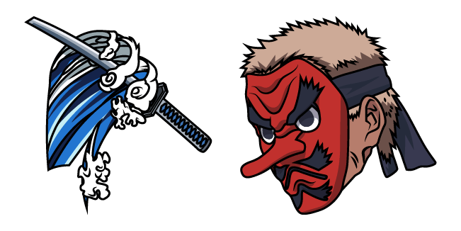 Demon Slayer Sakonji Urokodaki & Katana Cursor