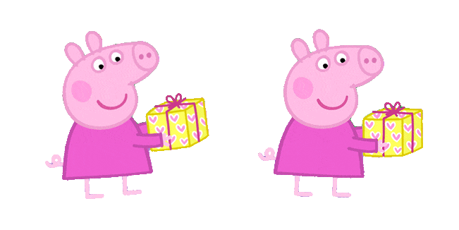 Peppa Pig with Christmas Gift Animated Cursor