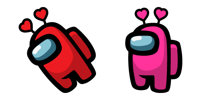 Among Us Valentine's Day Red & Pink Cursor