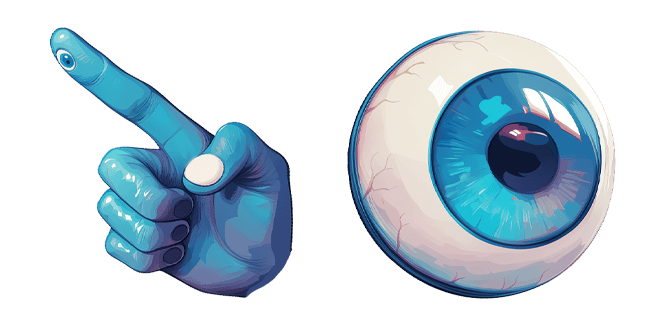 Weirdcore Blue Hand & Eye Cursor