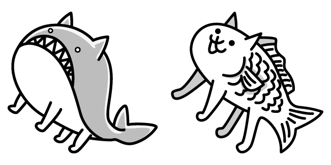 The Battle Cats Whale & Fish Cat Cursor