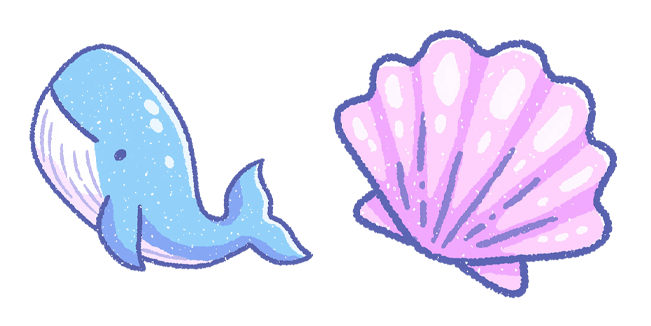 Cute Whale & Seashell Cursor