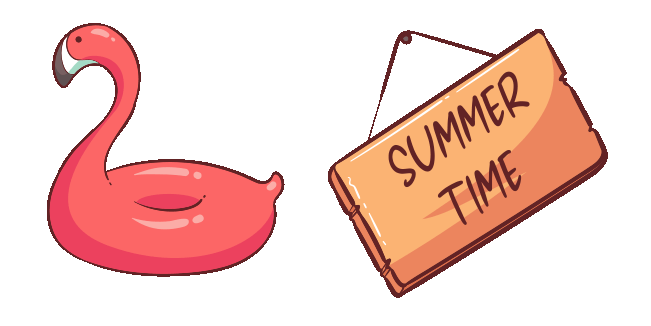 Summer Aesthetic Flamingo Circle Animated Cursor