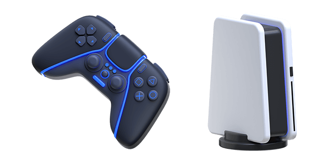 PlayStation 5 & Black Controller 3D Cursor