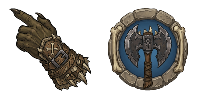 World of Warcraft Orc Hand & Horde Axe Emblem Cursor