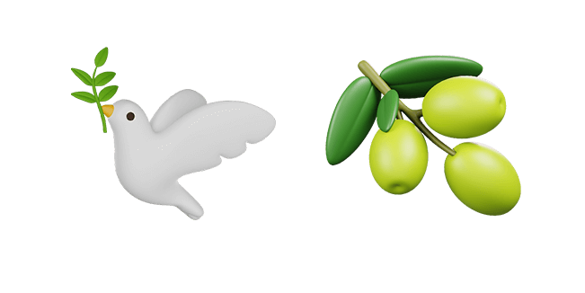 Dove Of Peace & Olive Branch 3D Cursor