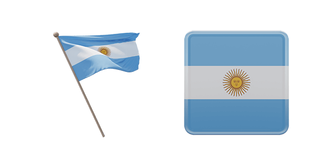 Argentine Republic Flag 3D Cursor
