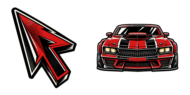 Red Dodge Challenger Cursor