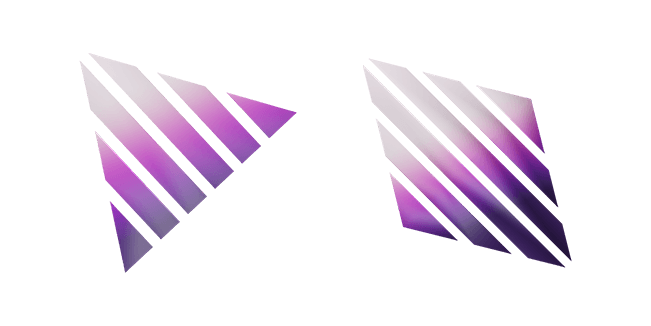 Purple Gradient Striped Triangular 3D Cursor