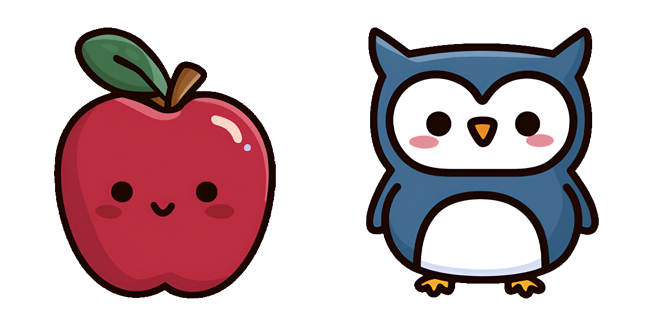 Cute Apple & Owl Cursor