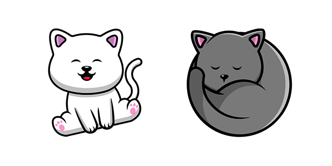 White & Grey Cat Cursor
