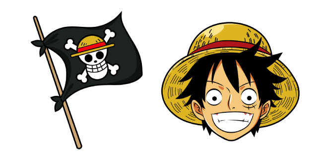 One Piece Monkey D. Luffy & Straw Hat Pirates Flag Cursor