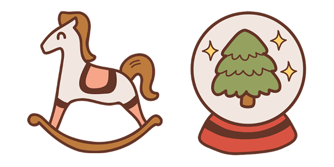 Christmas Rocking Horse & Snow Globe Cursor
