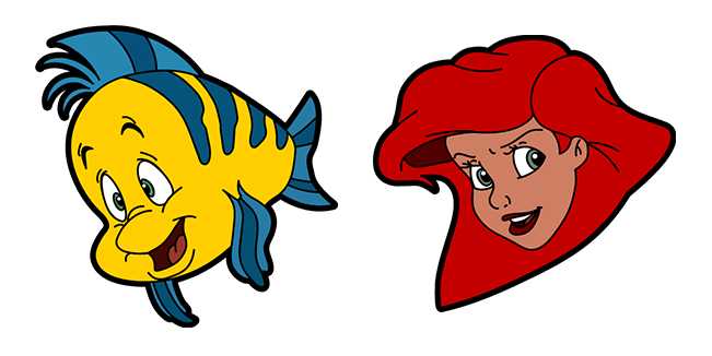 The Little Mermaid Ariel & Flounder Cursor